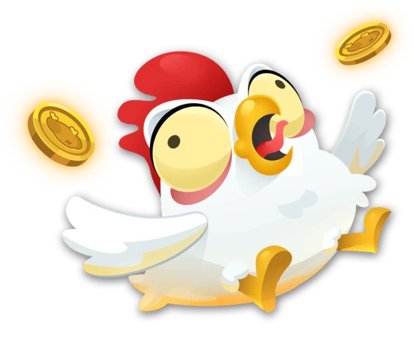 El pollo volador del juego Chicken Road.